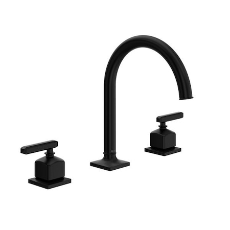 Apothecary Widespread Lavatory Faucet With C-Spout Matte Black